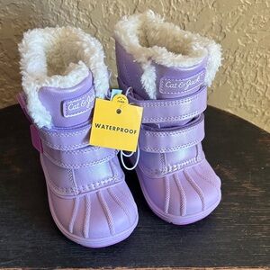 Cat & Jack Purple Waterproof winter Boots - size 5 NEW
